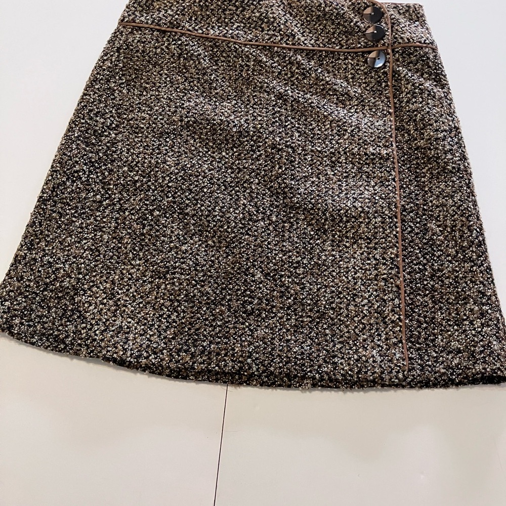 Very Nice Brown Tweed Wrap Skirt by Lapis